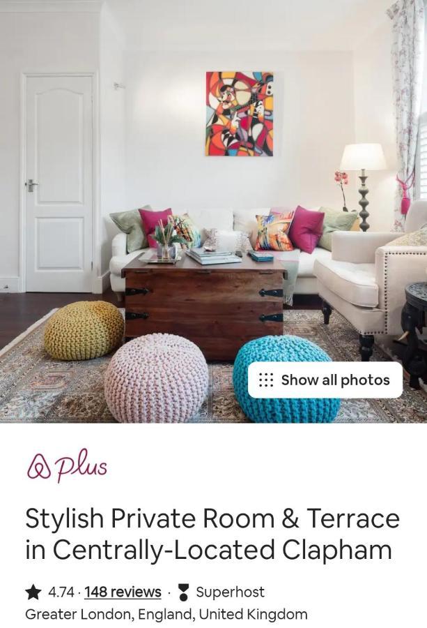 Stylish Room With Private Bath & Terrace In Super Central Clapham Junction Minutes From Victoria, Waterloo Londres Exterior foto